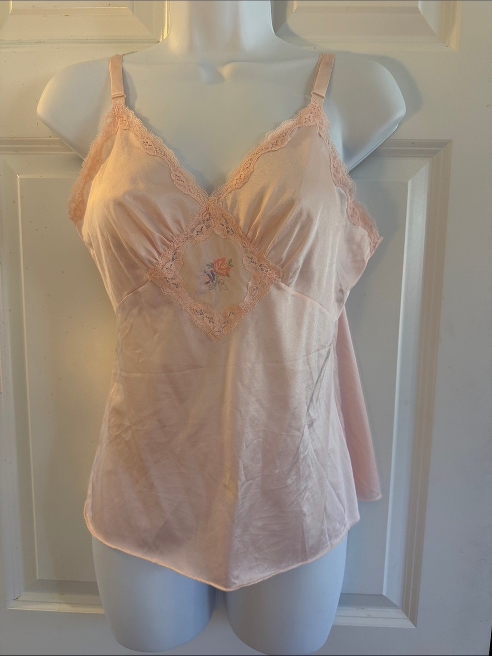 Lorraine vintage camisole Pink Antron Nylon size 34 coquette romantic